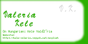 valeria kele business card